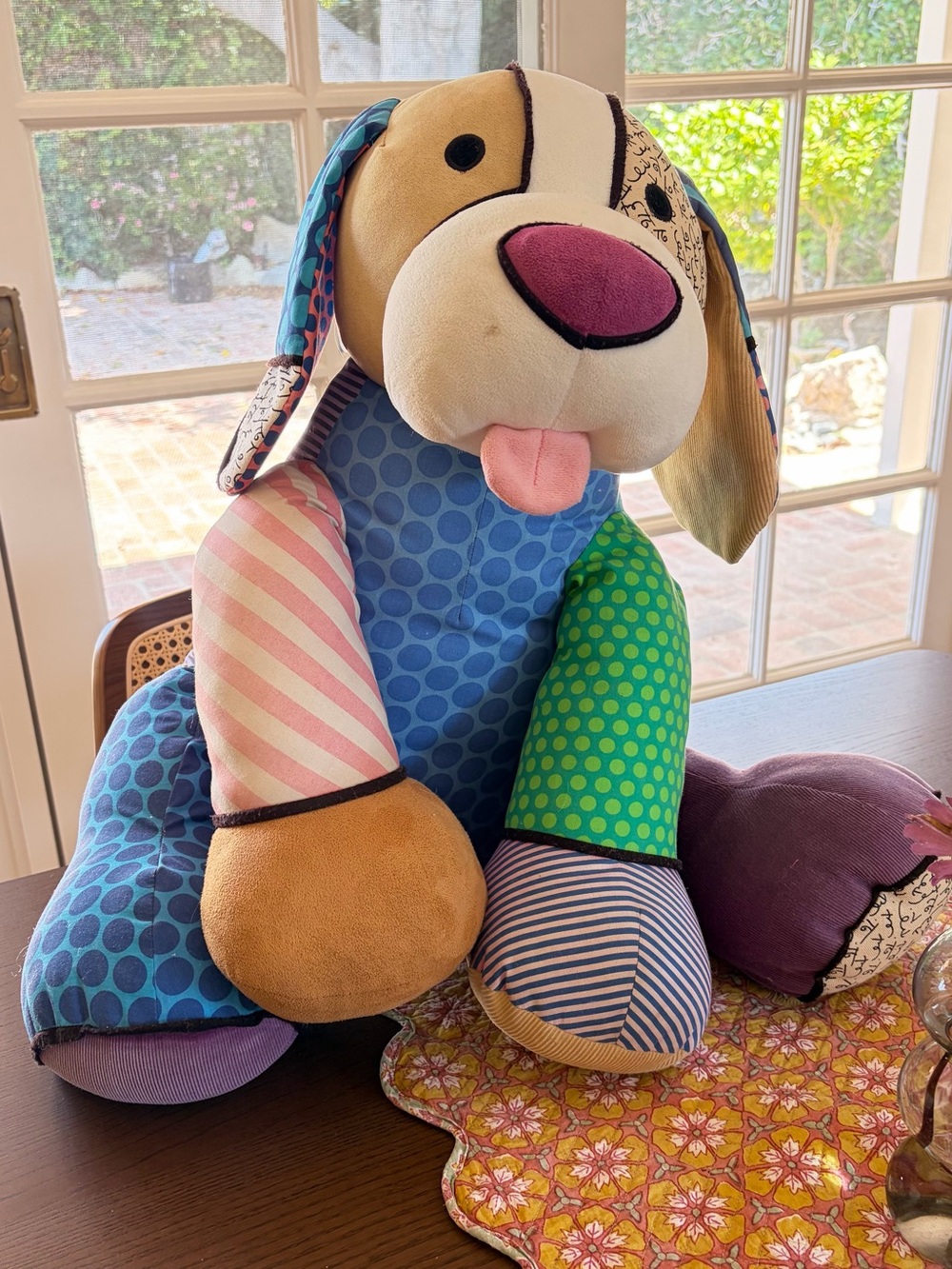 Patchwork Plush Dog Toy - Blue & Multicolor - Extra Large Limited